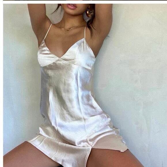 Princess Polly Stargazing Mini Dress Champagne Sz 8 - Picture 1 of 5